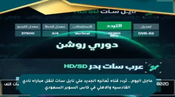 عاجل اليوم.. تردد قناة ثمانية الجديد على نايل سات لنقل مباراة نادى القادسية والأهلي في كأس السوبر السعودي
